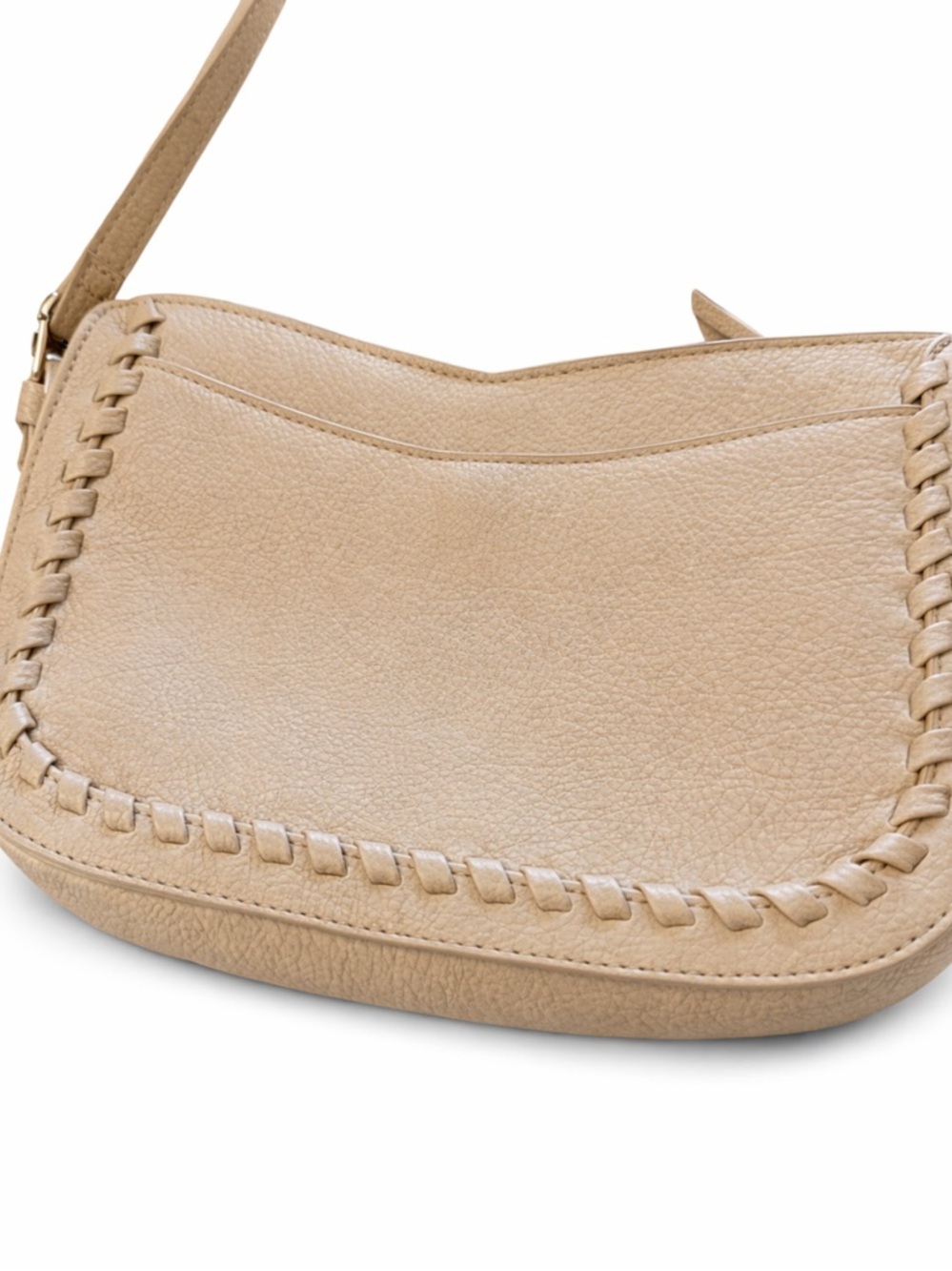 Style & Co. Beige Whipstitch Leather Shoulder Bag